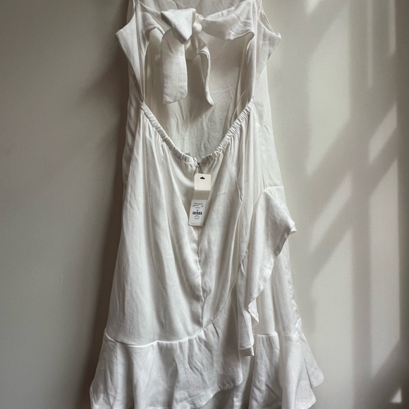 Francesca’s White Open Back, Ruffle Dress, Medium - Picture 8 of 10